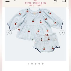 Pink chicken baby set
